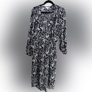 Lauren Conrad Navy and white floral dress.